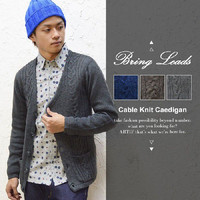 Vv J[fBK BLING LEADS uO[Y CABLE KNIT CARDIGAN Y