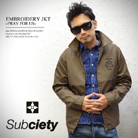 fUC  ~^[WPbg TuTGeB SUBCIETY EMBROIDERY JKT -PRAY FOR US- Y