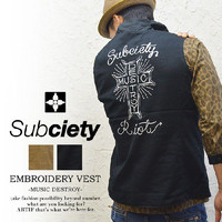  xXg SUBCIETY TuTGeB EMBROIDERY VEST -MUSIC DESTROY- Y